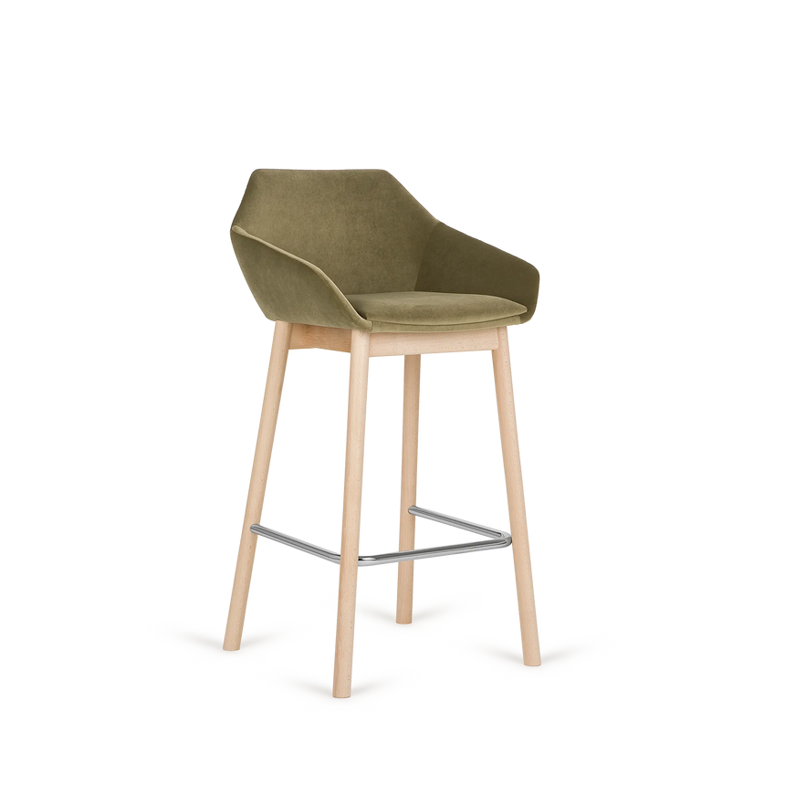 Paged Tuk H-5051 kárpitozott bárszék fa lábakon, 76 cm ülésmagasság