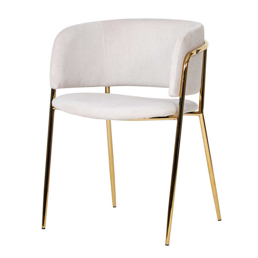 KL Mia étkezőszék bézs színben -kordbársony