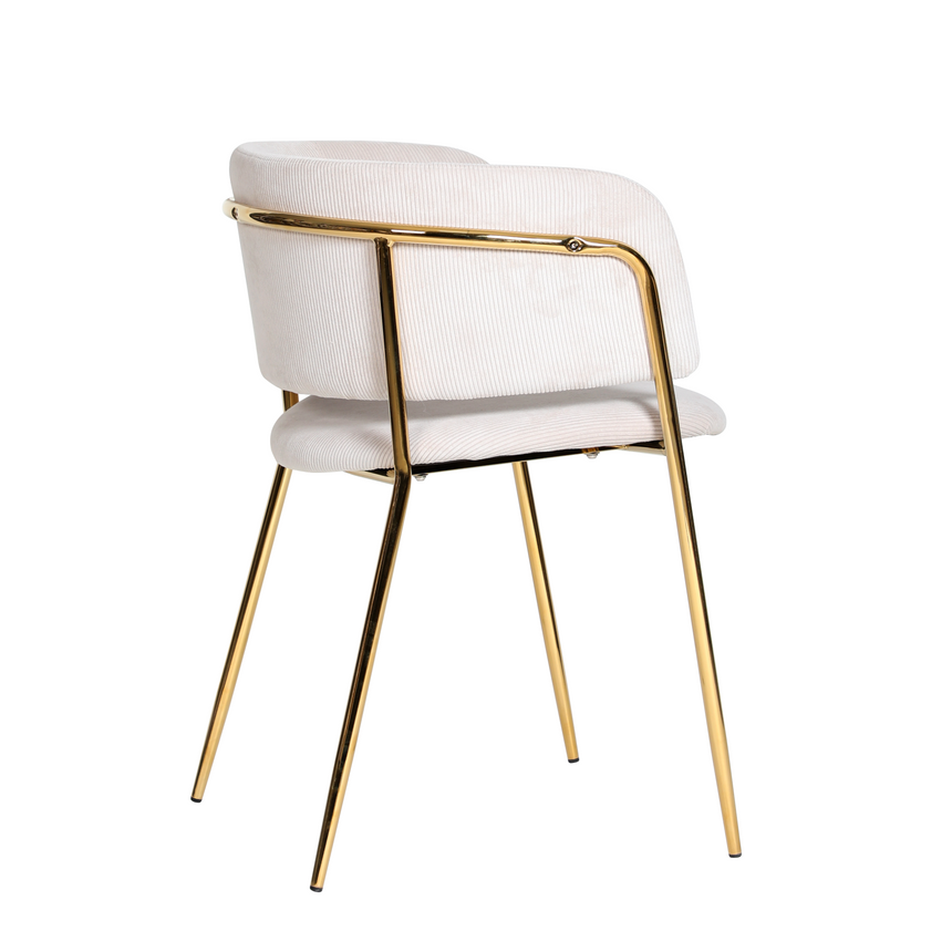 KL Mia étkezőszék bézs színben -kordbársony