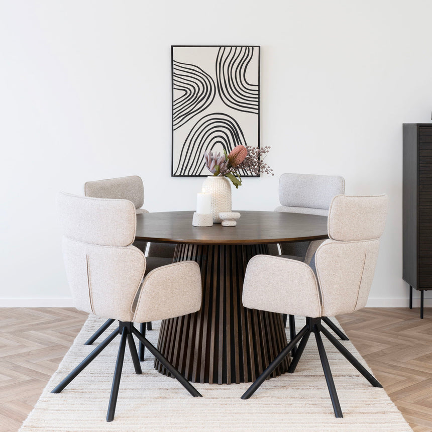 Osaka étkezőasztal – Ø140 cm, füstölt tölgy színben