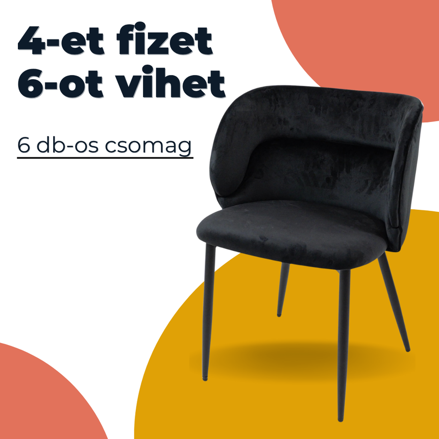 KL Violet erősített étkezőszék fekete 6 db-os csomagajánlat