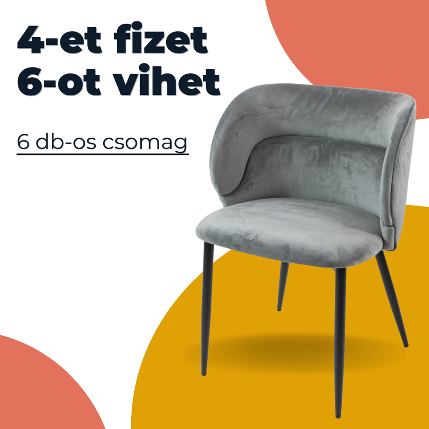 KL Violet erősített étkezőszék szürke 6 db-os csomagajánlat