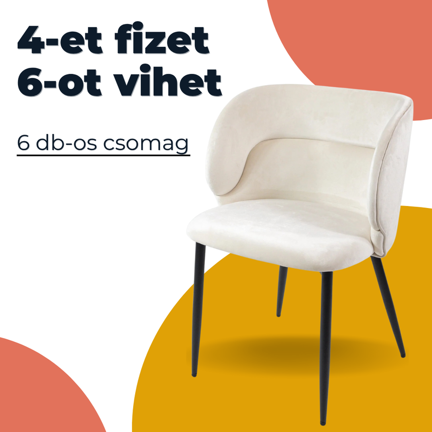 KL Violet erősített étkezőszék krém 6 db-os csomagajánlat