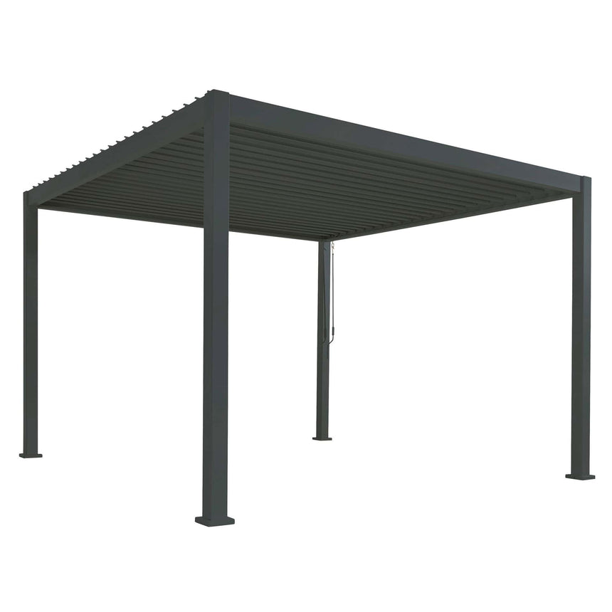 Reflect Standard 3×4 m bioklimatikus alumínium pergola – antracit, 8 cm-es oszlopokkal
