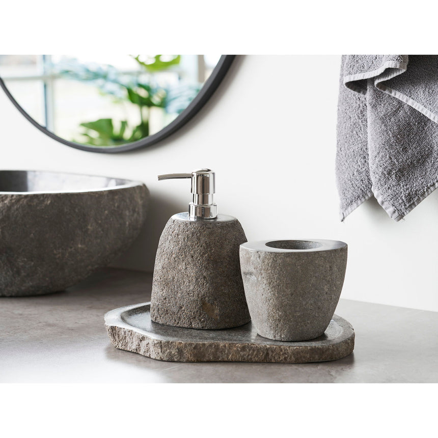 Gara Bathroom Set, Storage Cup, Soap Dispenser, tálca