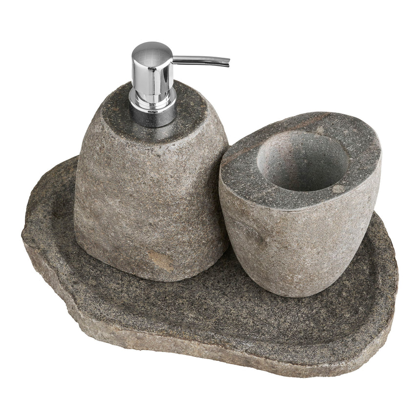 Gara Bathroom Set, Storage Cup, Soap Dispenser, tálca