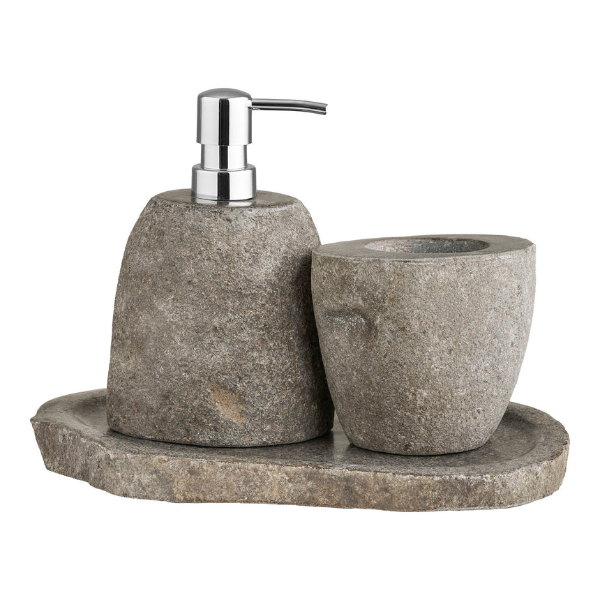 Gara Bathroom Set, Storage Cup, Soap Dispenser, tálca