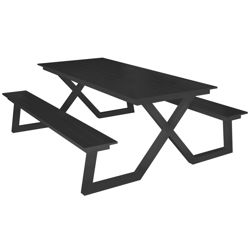 Darby étkezőasztal padokkal, antracit