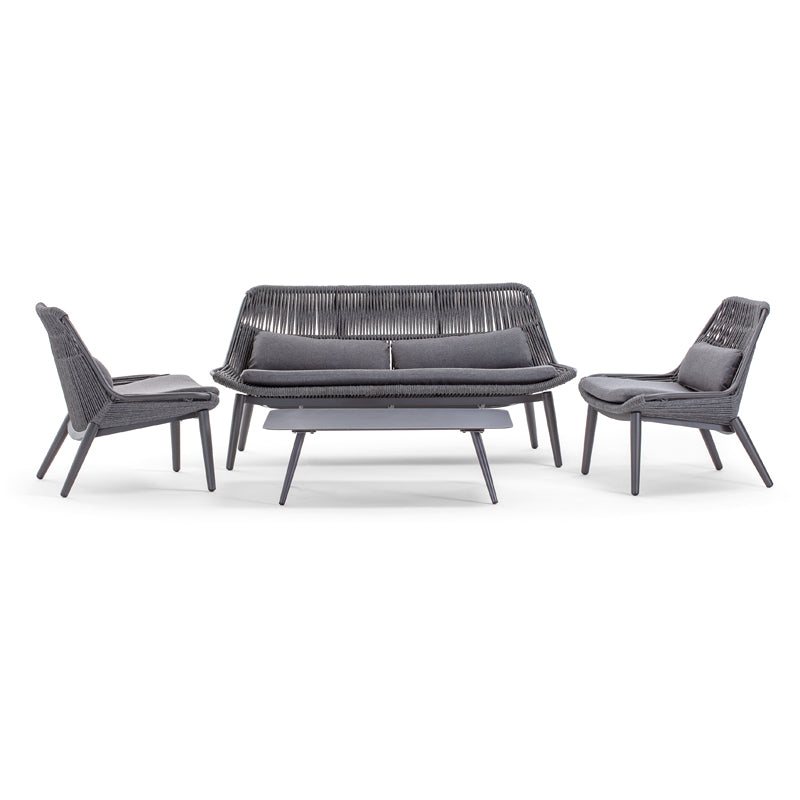 Grattoni Como kerti garnitúra 4 személyes, antracit színben