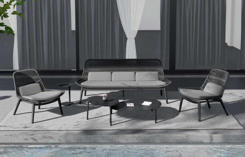 Grattoni Como kerti garnitúra 4 személyes, antracit színben