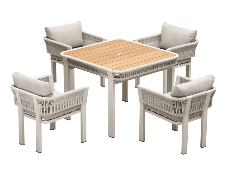 Higold Borromeo 4 személyes kerti étkezőszett taupe színben