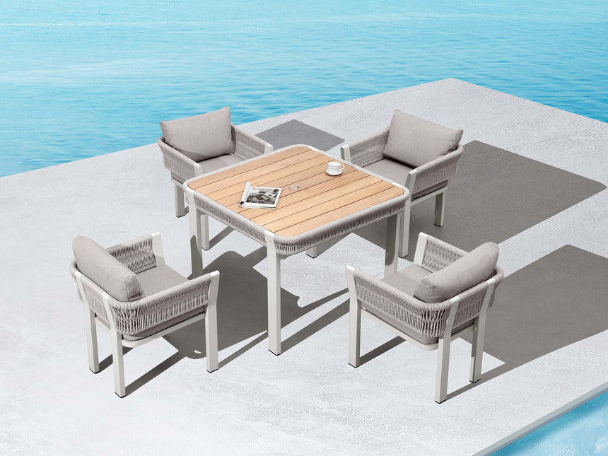 Higold Borromeo 4 személyes kerti étkezőszett taupe színben