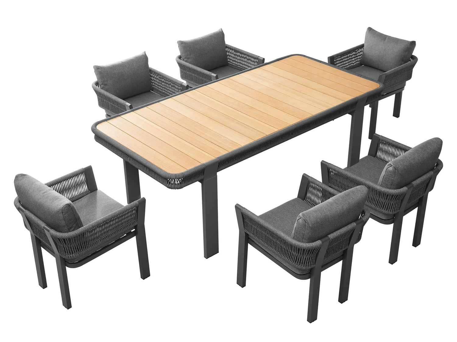 Higold Borromeo 6 személyes kerti étkezőszett fekete színben