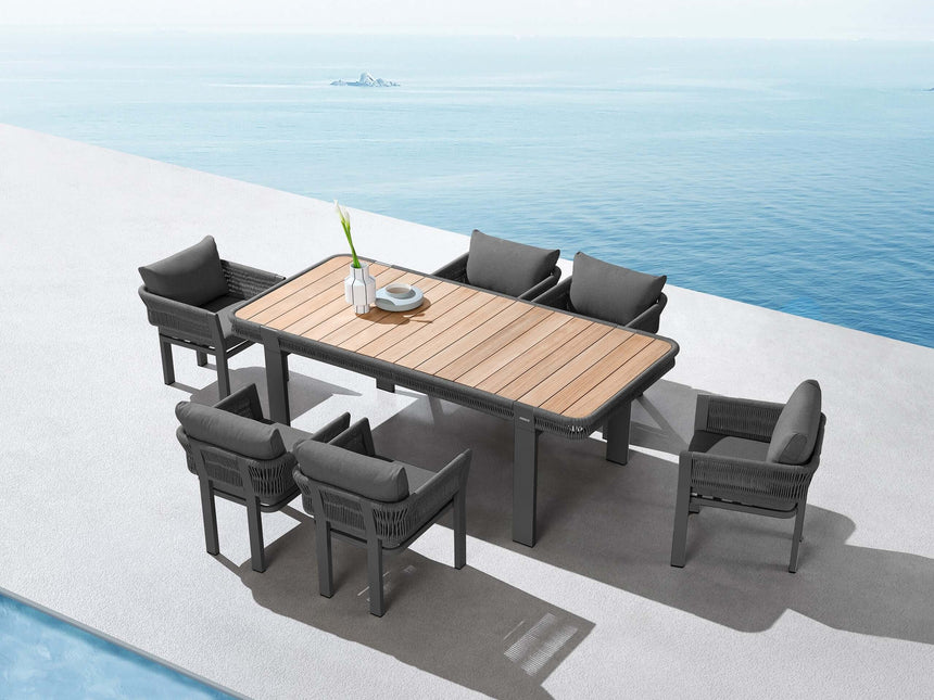 Higold Borromeo 6 személyes kerti étkezőszett fekete színben