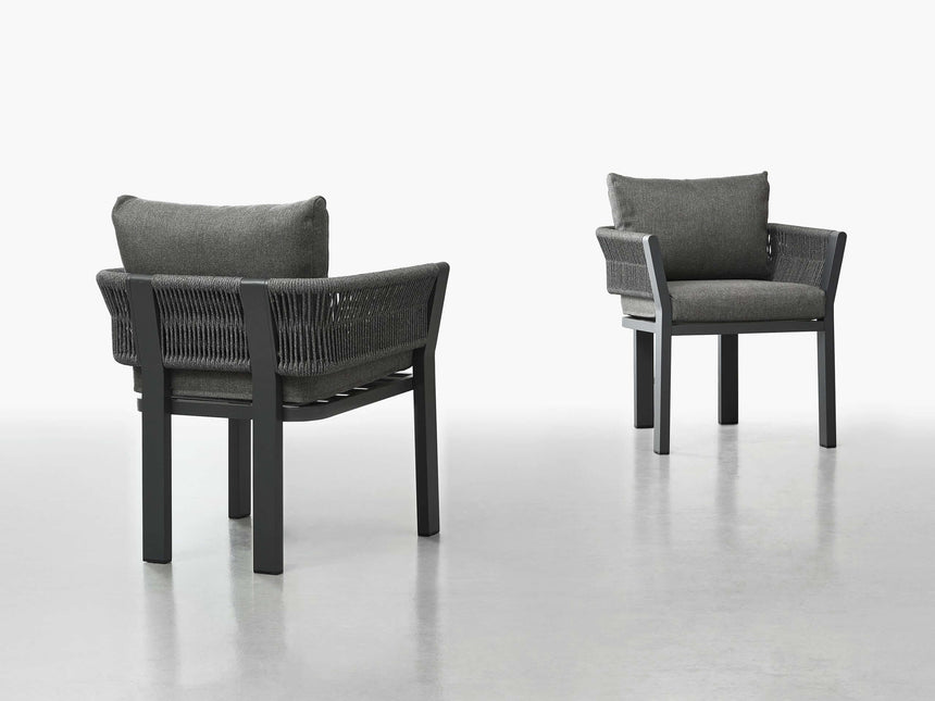 Higold Borromeo 6 személyes kerti étkezőszett fekete színben