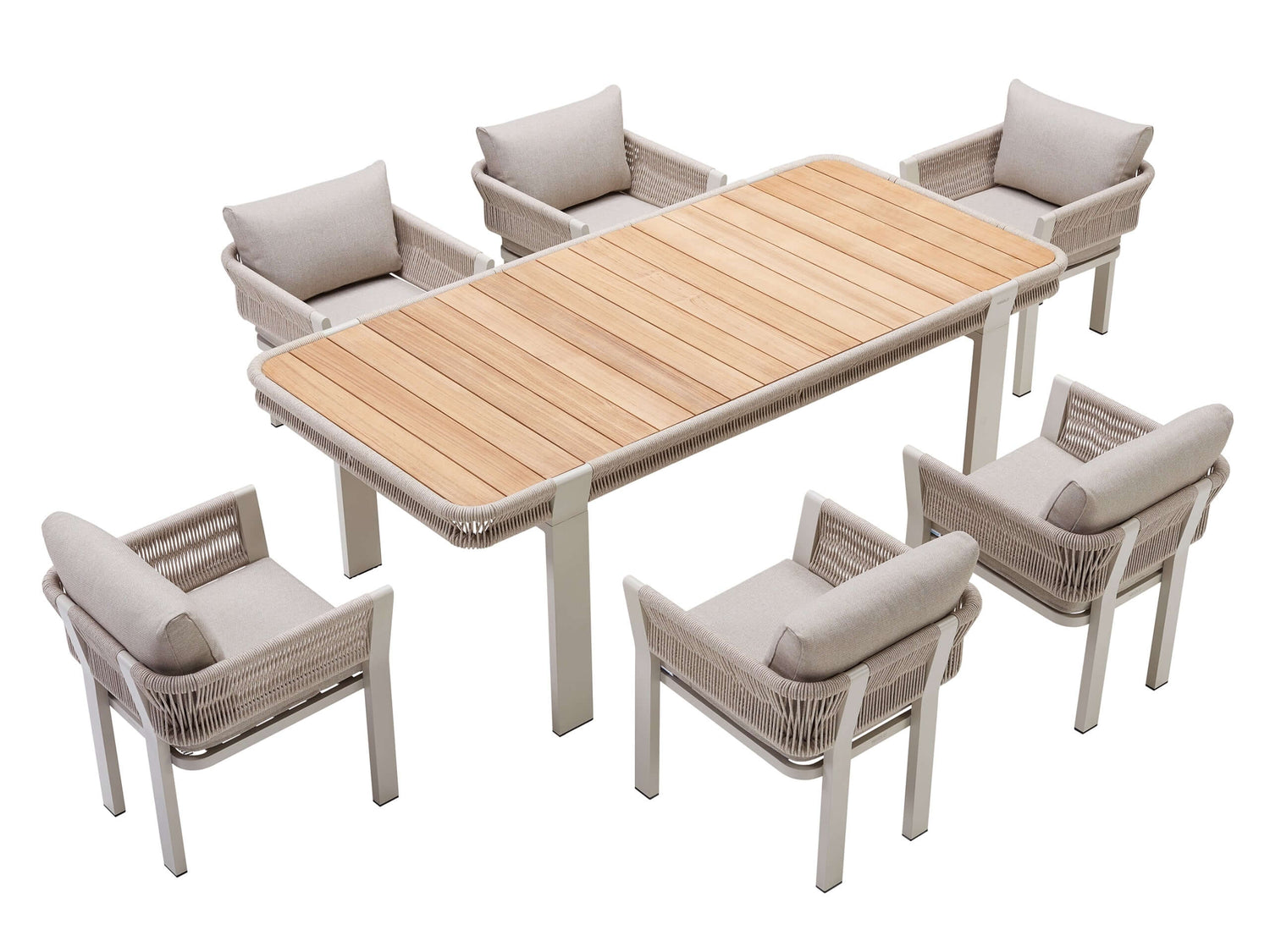 Higold Borromeo 6 személyes kerti étkezőszett taupe színben