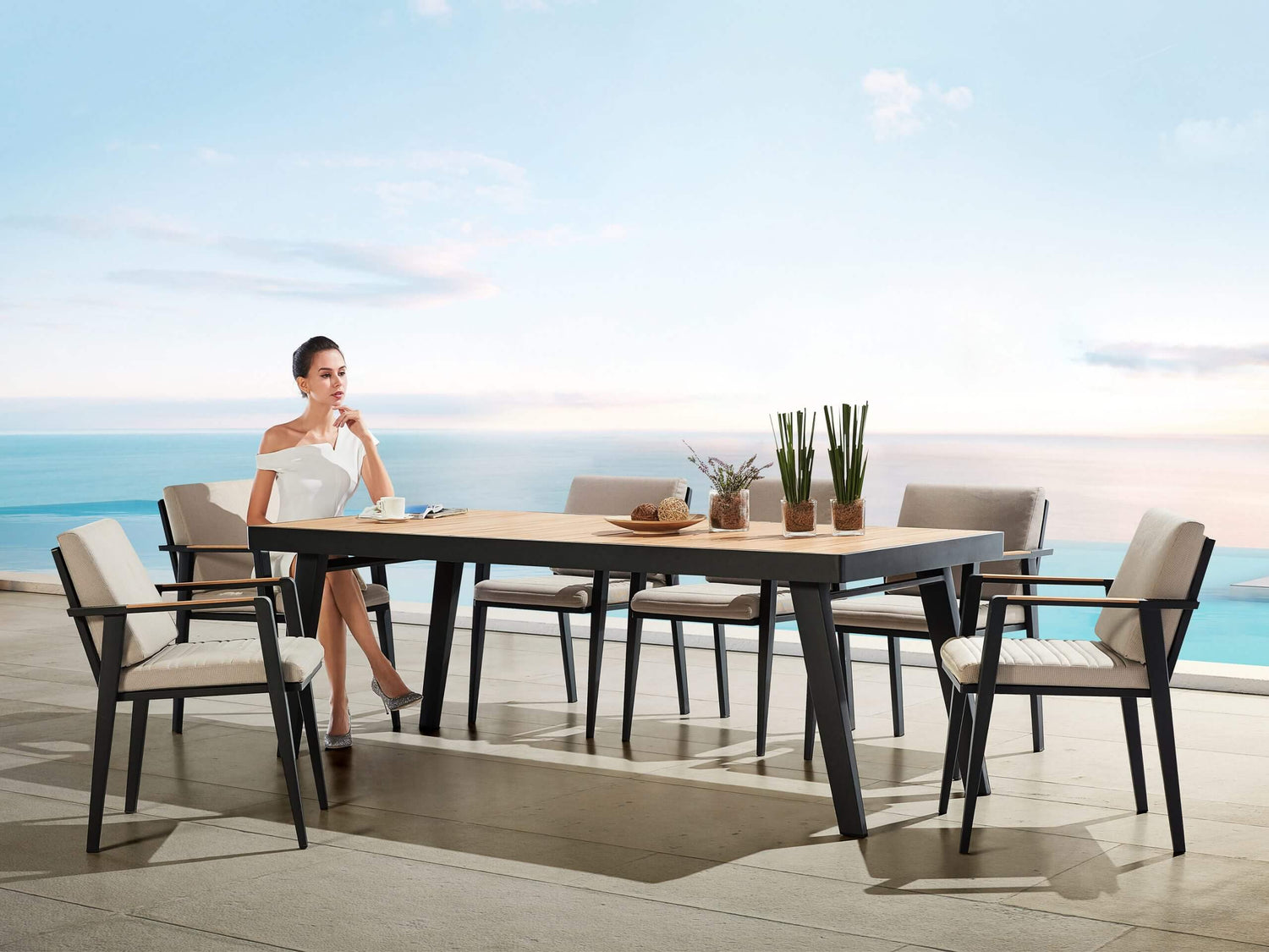 Higold Emoti – 6 személyes  kerti étkezőszett