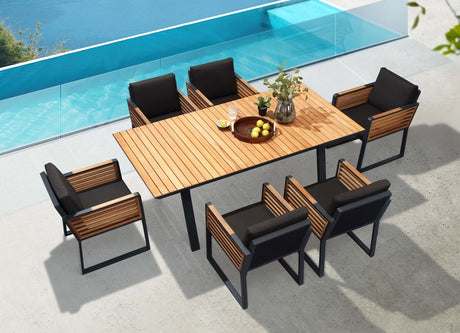 Higold New York 6 személyes kerti étkezőszett, fekete színben