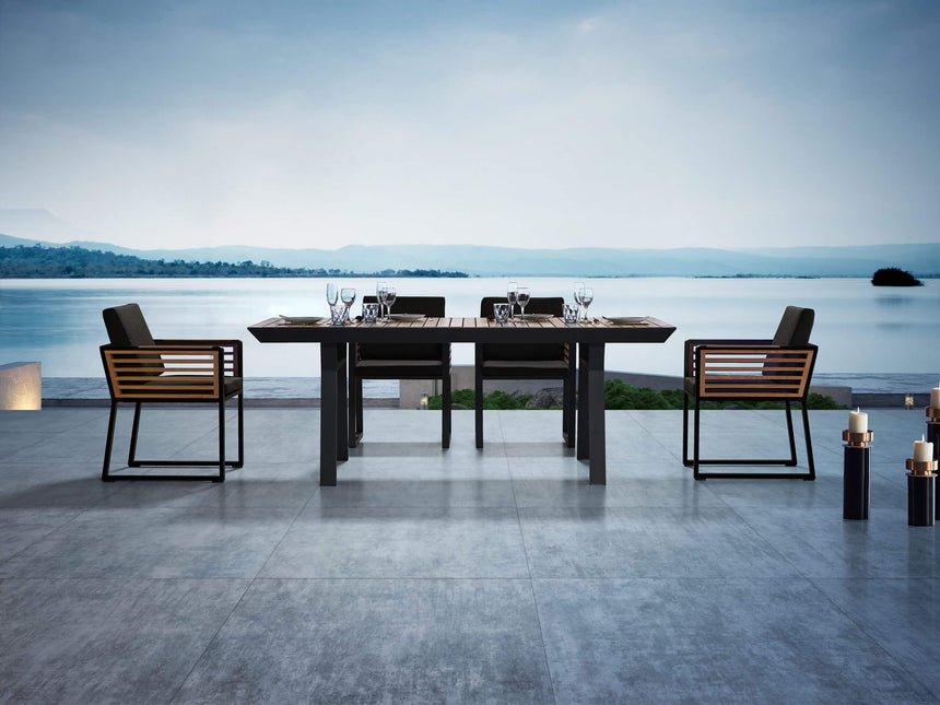 Higold New York 6 személyes kerti étkezőszett, fekete színben