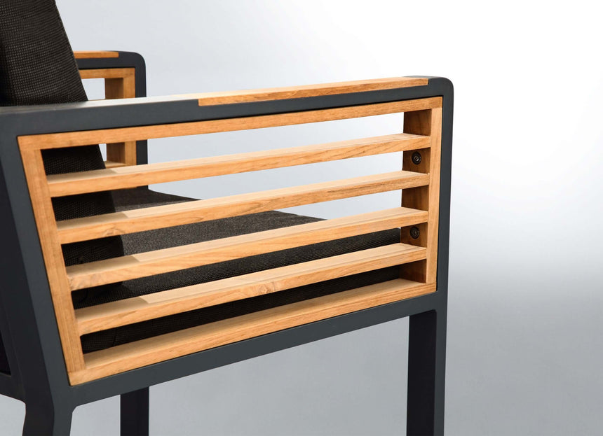 Higold New York 6 személyes kerti étkezőszett, fekete színben