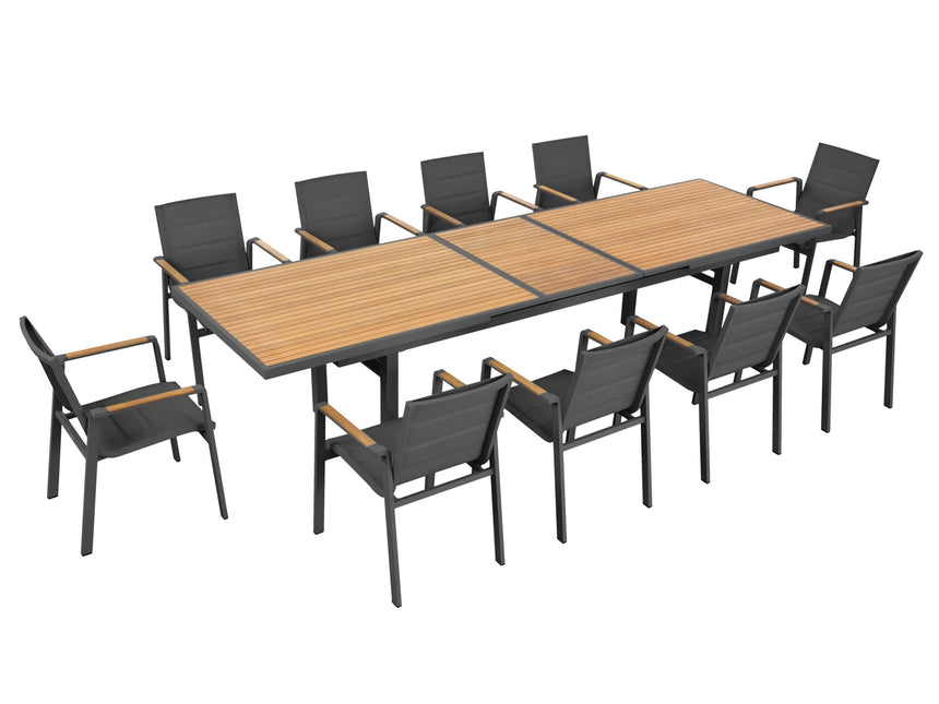 Higold Nofi - 10 személyes  kerti étkezőszett fekete színben