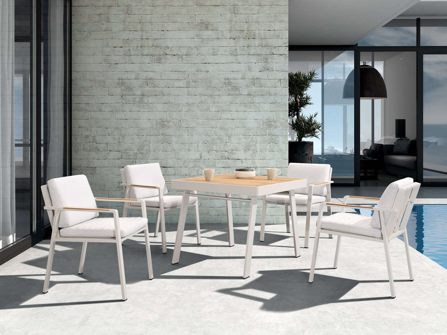 Higold Nofi - 4 személyes  kerti étkezőszett bézs színben