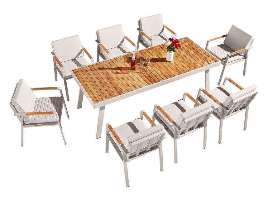 Higold Nofi - 8 személyes  kerti étkezőszett bézs színben
