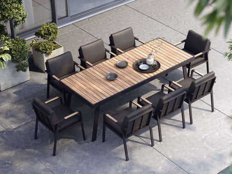 Higold Nofi - 8 személyes  kerti étkezőszett fekete színben