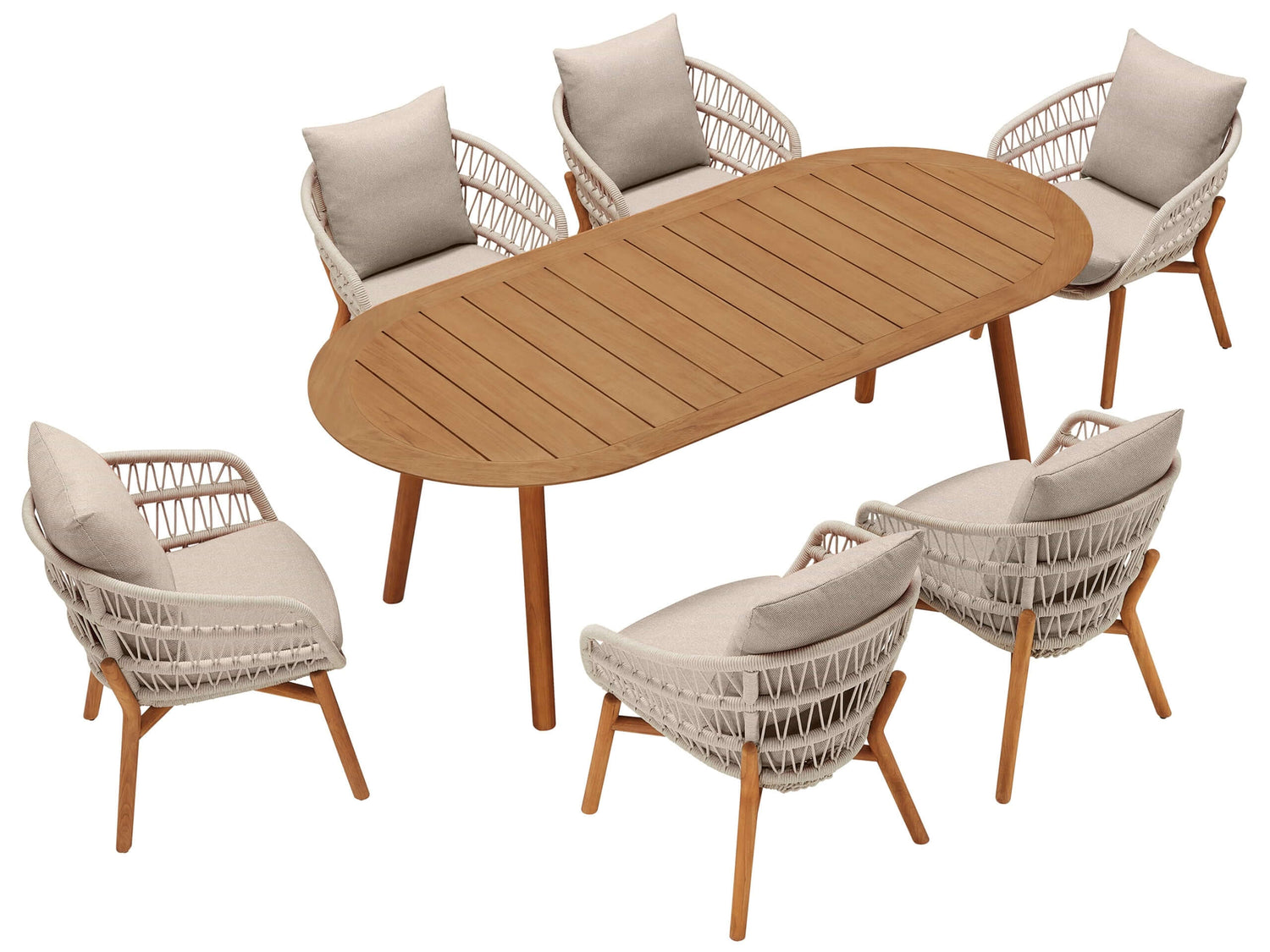 Higold Vasca 6 személyes kerti étkezőszett bézs színben