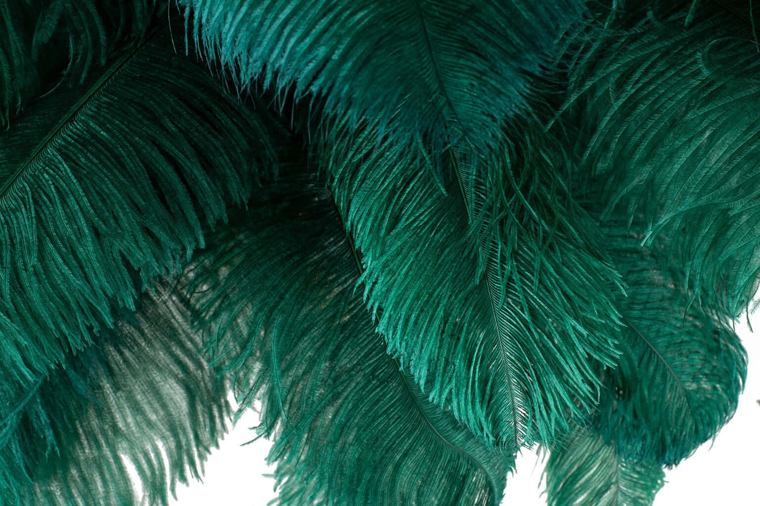 Tiffany 175 állólámpa zöld-réz / természetes tollal