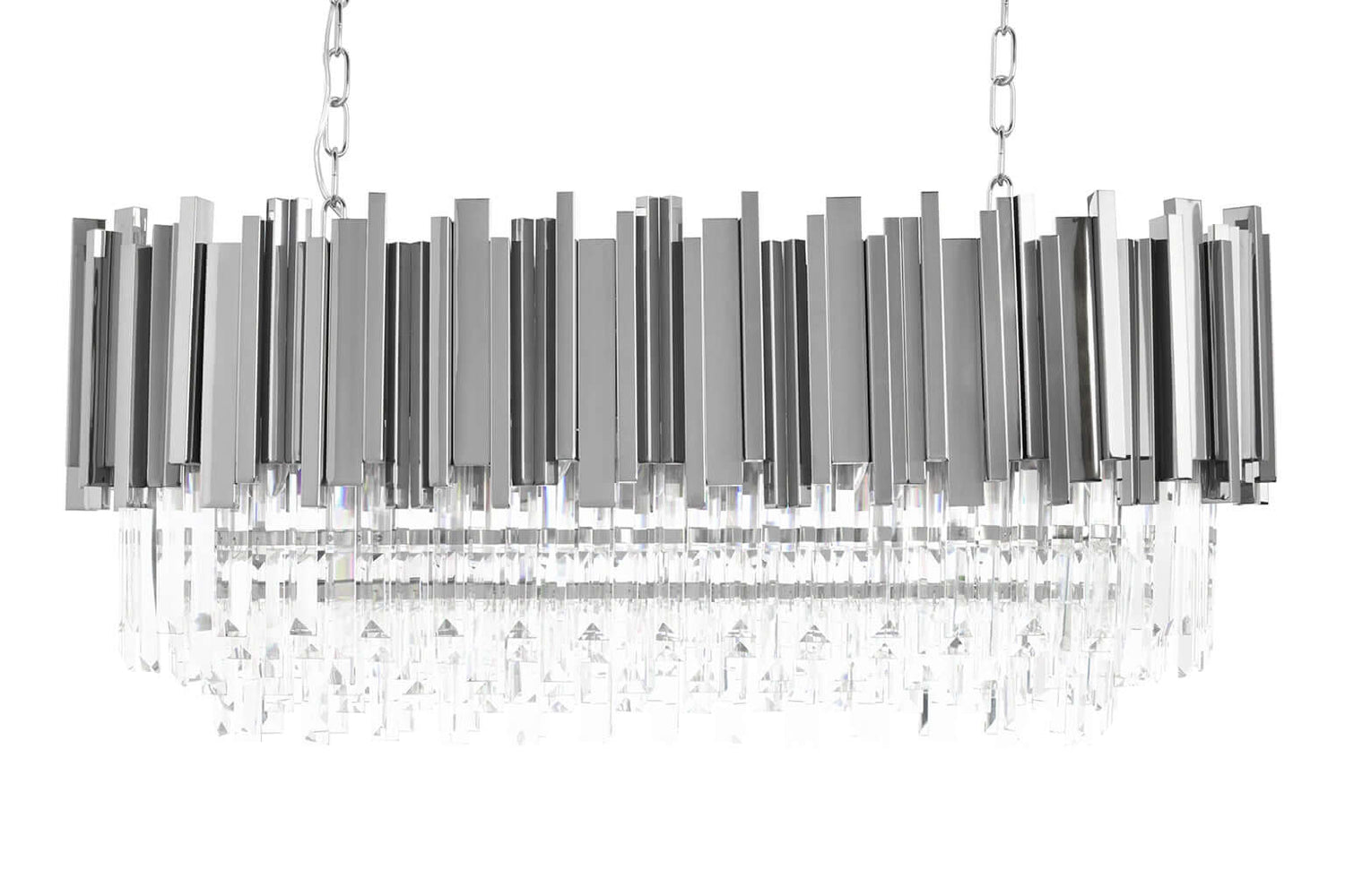 Imperial Long Silver 90 függőlámpa – acél, kristály