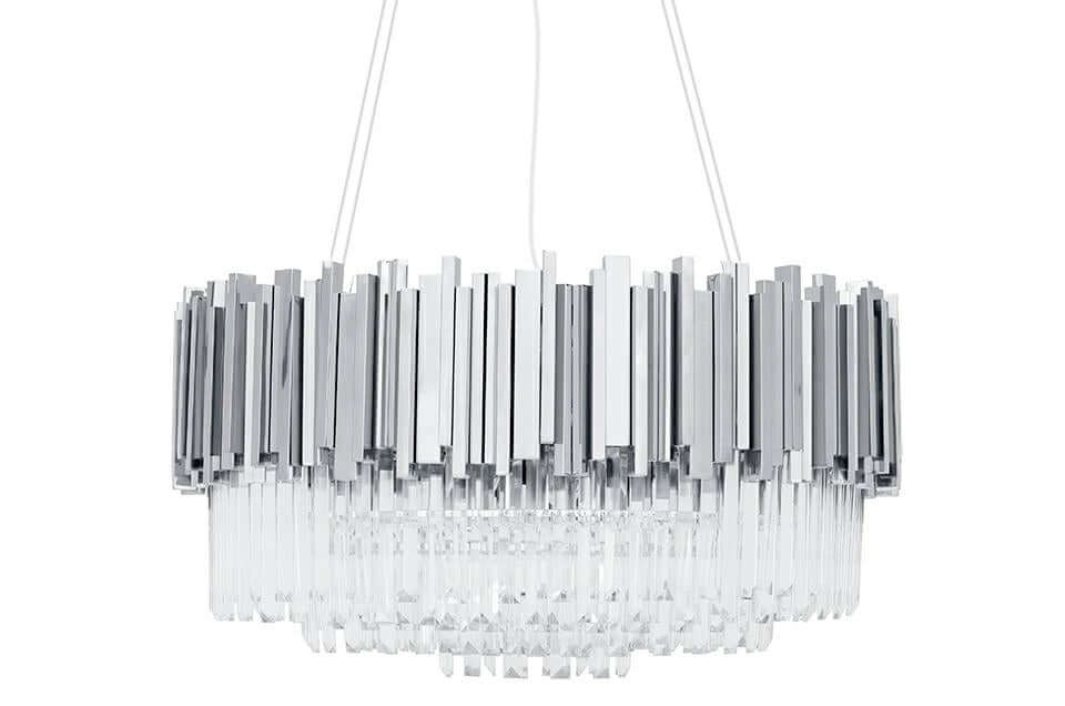 Imperial Silver 80 függőlámpa – acél, kristály