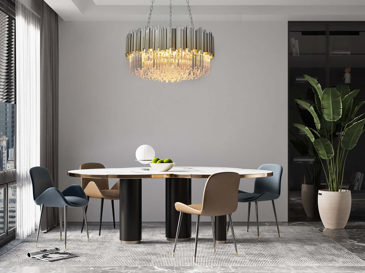 Imperial Silver 80 függőlámpa – acél, kristály