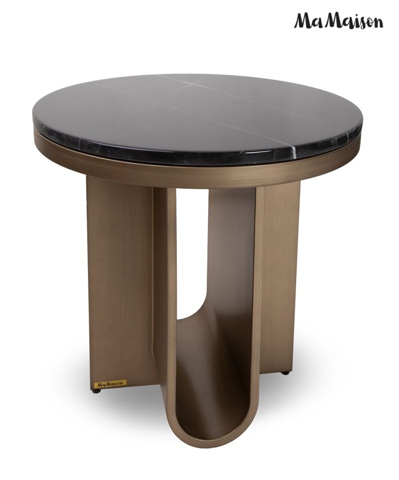 Harper 55 dohányzóasztal arany–fekete – márvány, fém