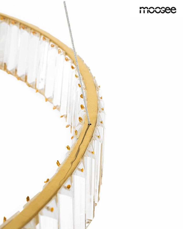 Wave 80 függőlámpa arany – LED, acél, kristály