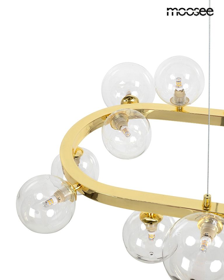 Alure Oval 120 függőlámpa arany – acél, üveg