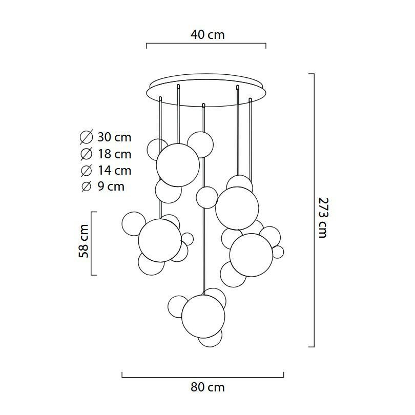 Capri Disc 5 függőlámpa arany – LED, üveg, alumínium