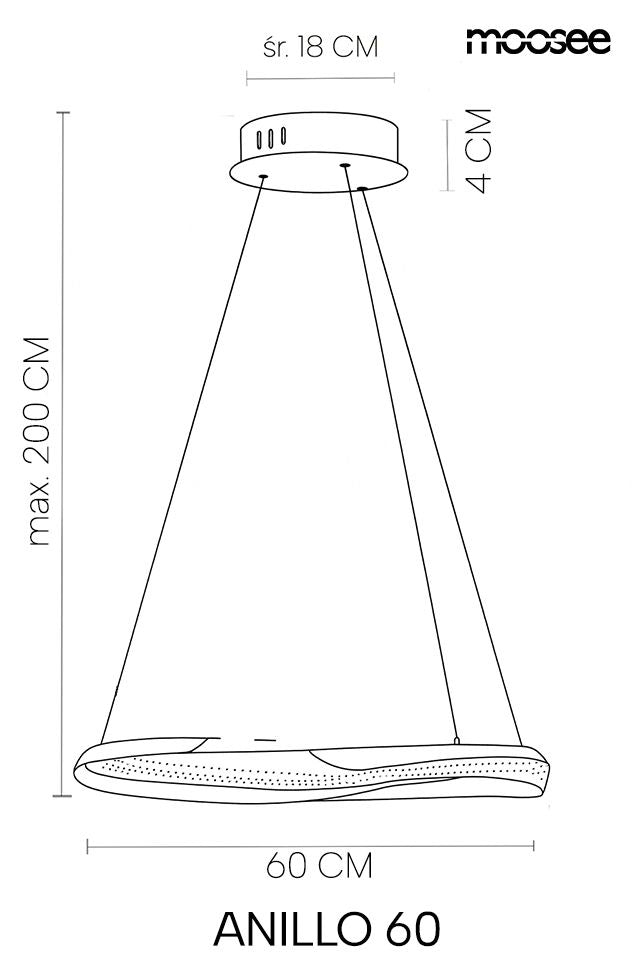 Anillo 60 függőlámpa arany – LED, fém, alumínium