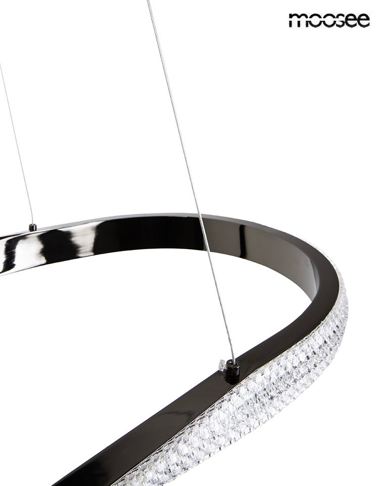 Anillo 120 függőlámpa fekete–króm – LED, fém, alumínium