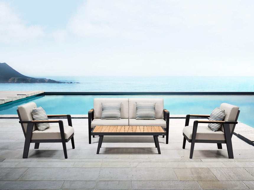 Higold Emoti - 4 személyes kerti ülőgarnitúra, fekete színben