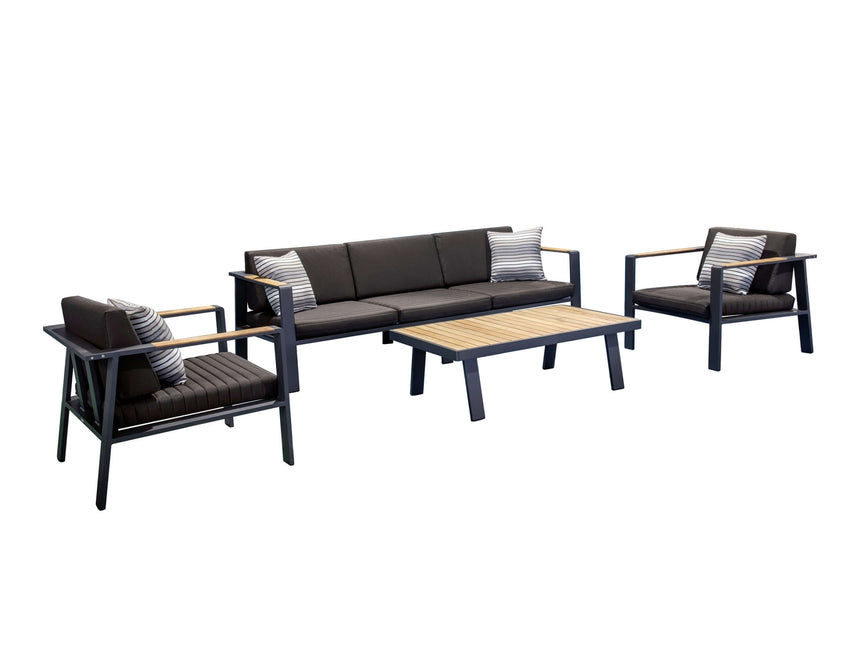 Higold Nofi - 5 személyes kerti ülőgarnitúra, fekete színben
