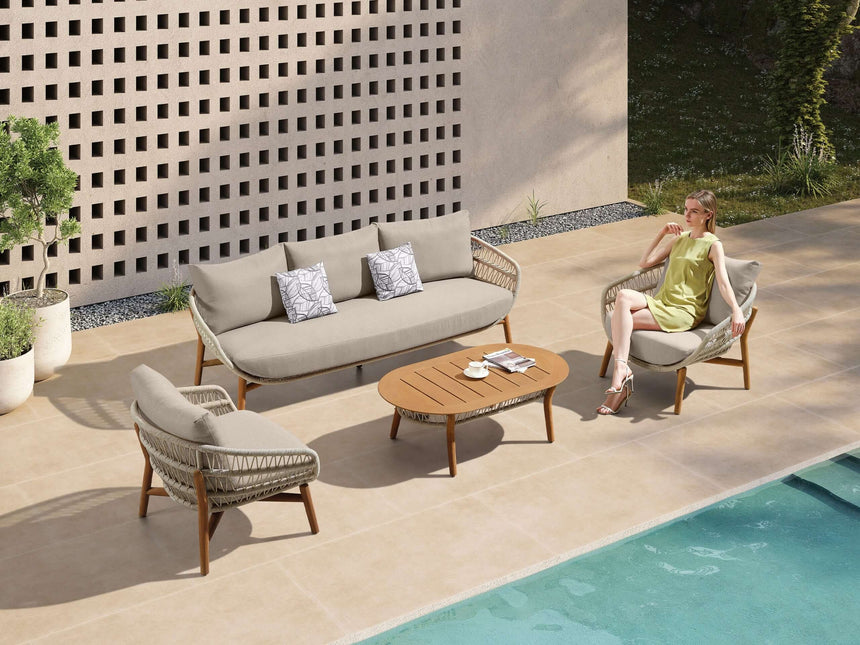 Higold Vasca 5 személyes kerti ülőgarnitúra szett, bézs színben