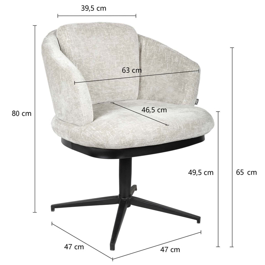 Sierra karfás szék méretrajza: 63 × 64 × 79 cm, 49,5 cm ülésmagasság