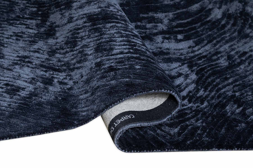 Canyon Dark Blue viszkóz szőnyeg szálszerkezete részletben