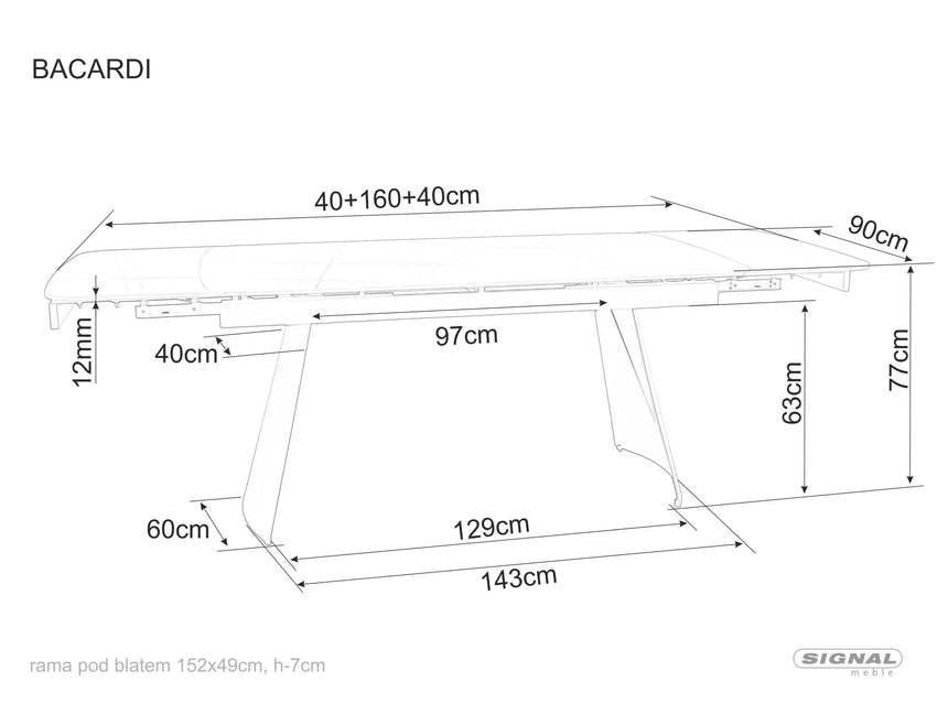 Bacardi étkezőasztal