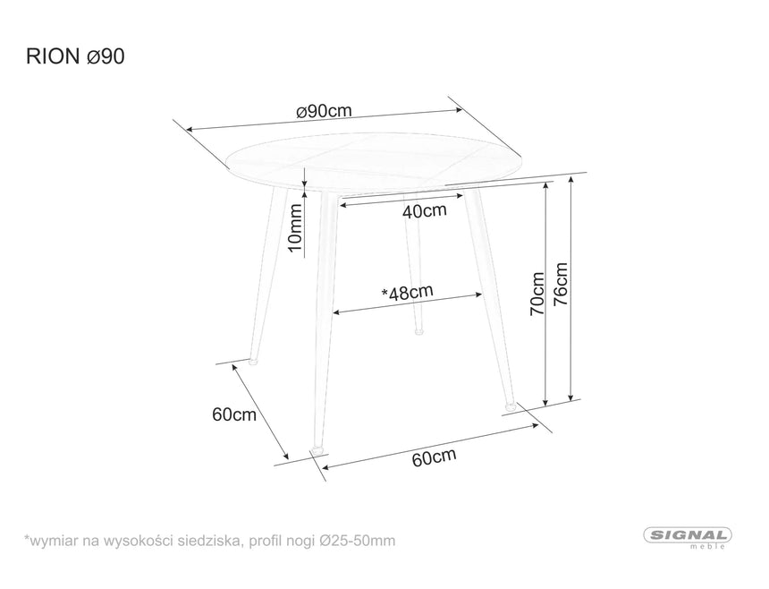 Rion Ø90 I. étkezőasztal