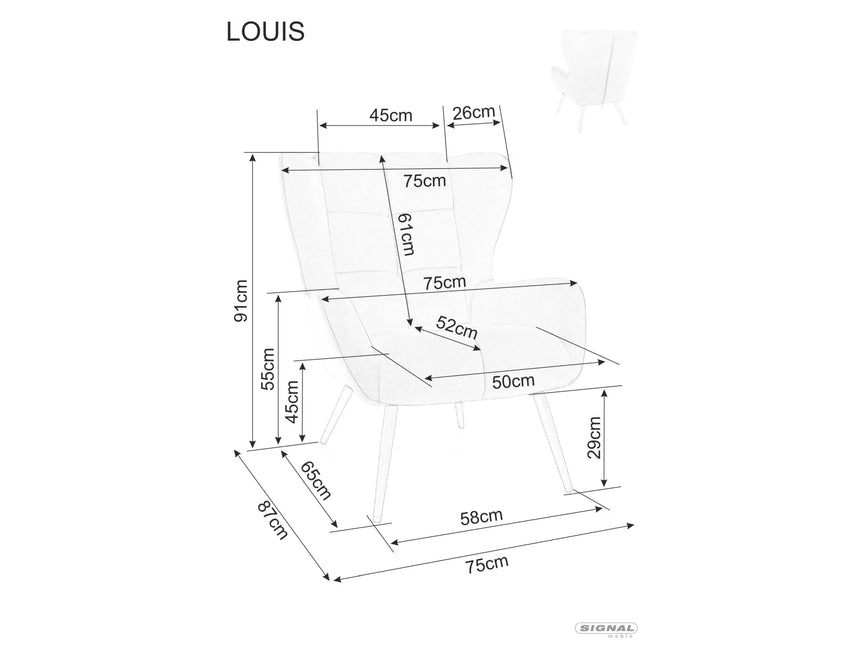 Fotel Louis Velvet IV.