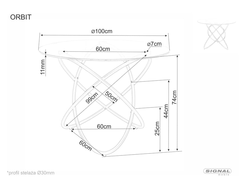 Orbit II. étkezőasztal