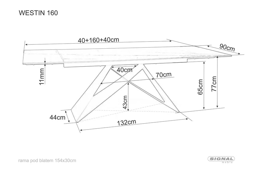 Westin kerámia fa étkezőasztal