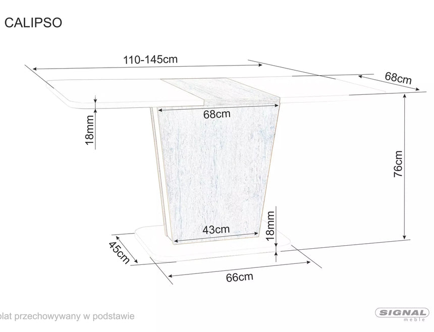 Calipso IN asztal étkezőasztal
